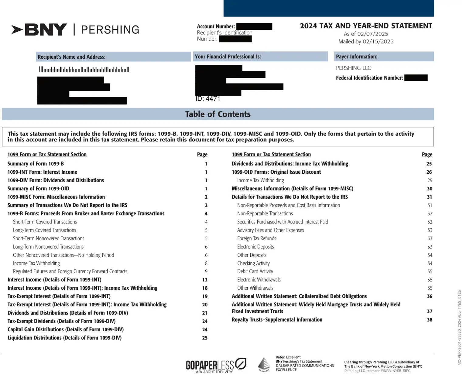 Page 2, redacted by Cover