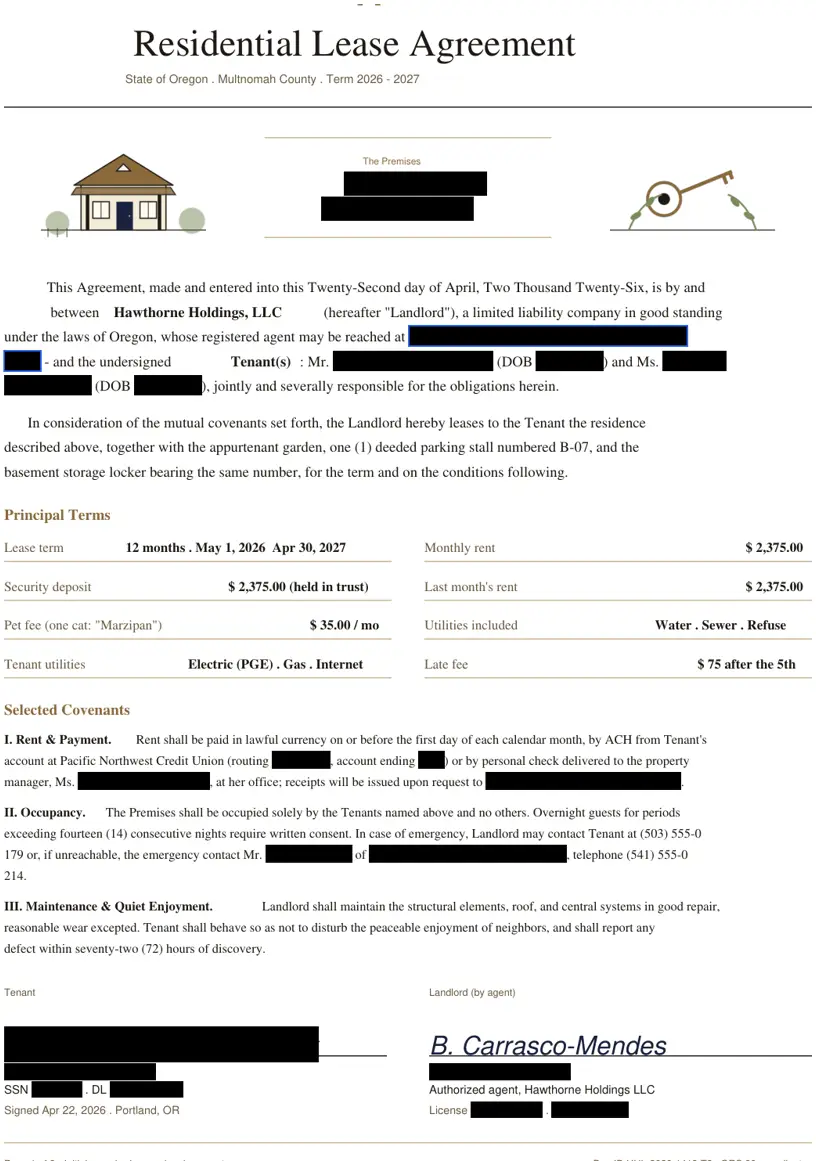Page 1, redacted by Gemma 4